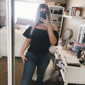 Black Off the Shoulder Top!
